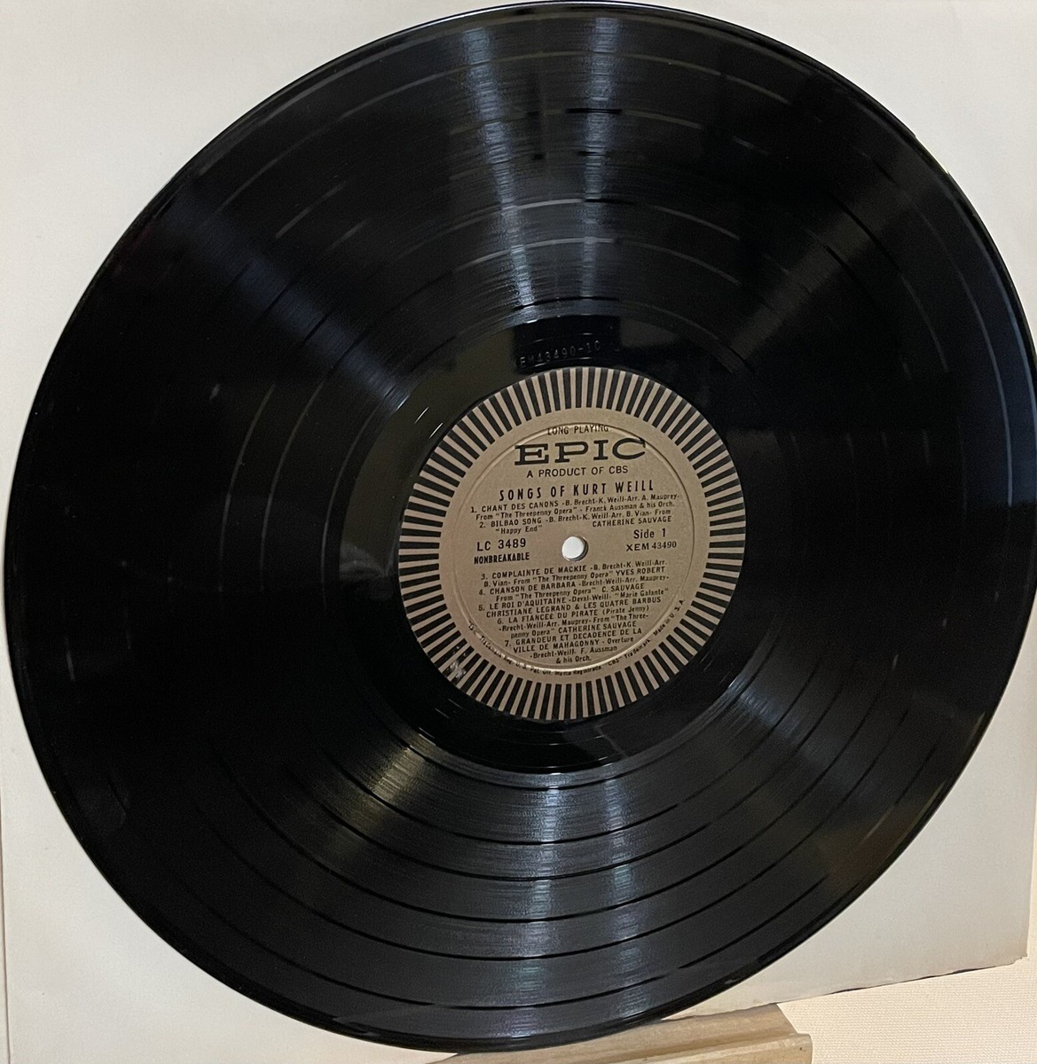 SONGS OF KURT WEILL CATHERINE SAUVAGE EPIC LC 3489 NM/EX SONGS OF KURT WEILL CATHERINE SAUVAGE EPIC LC 3489 NM/EX