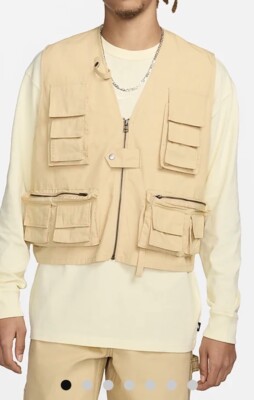 $175 Men XL NIKE LIFE UTILITY VEST SESAME TAN FN3214-252