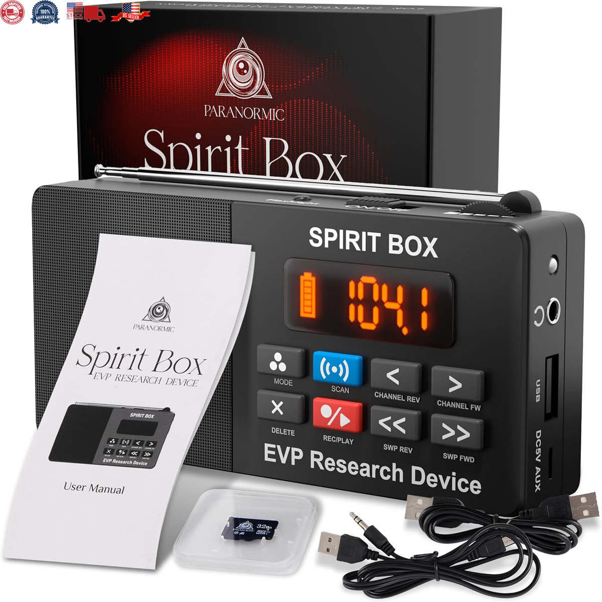 Spirit Box Ghost Hunting Equipment - Handheld AM/FM Paranormal Scanner For Ghost Communication