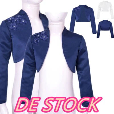 IINIIM DE~Mädchen Festlich Bolero Schulterjacke Kleider Hochzeit Taufkleid Satin Jacke