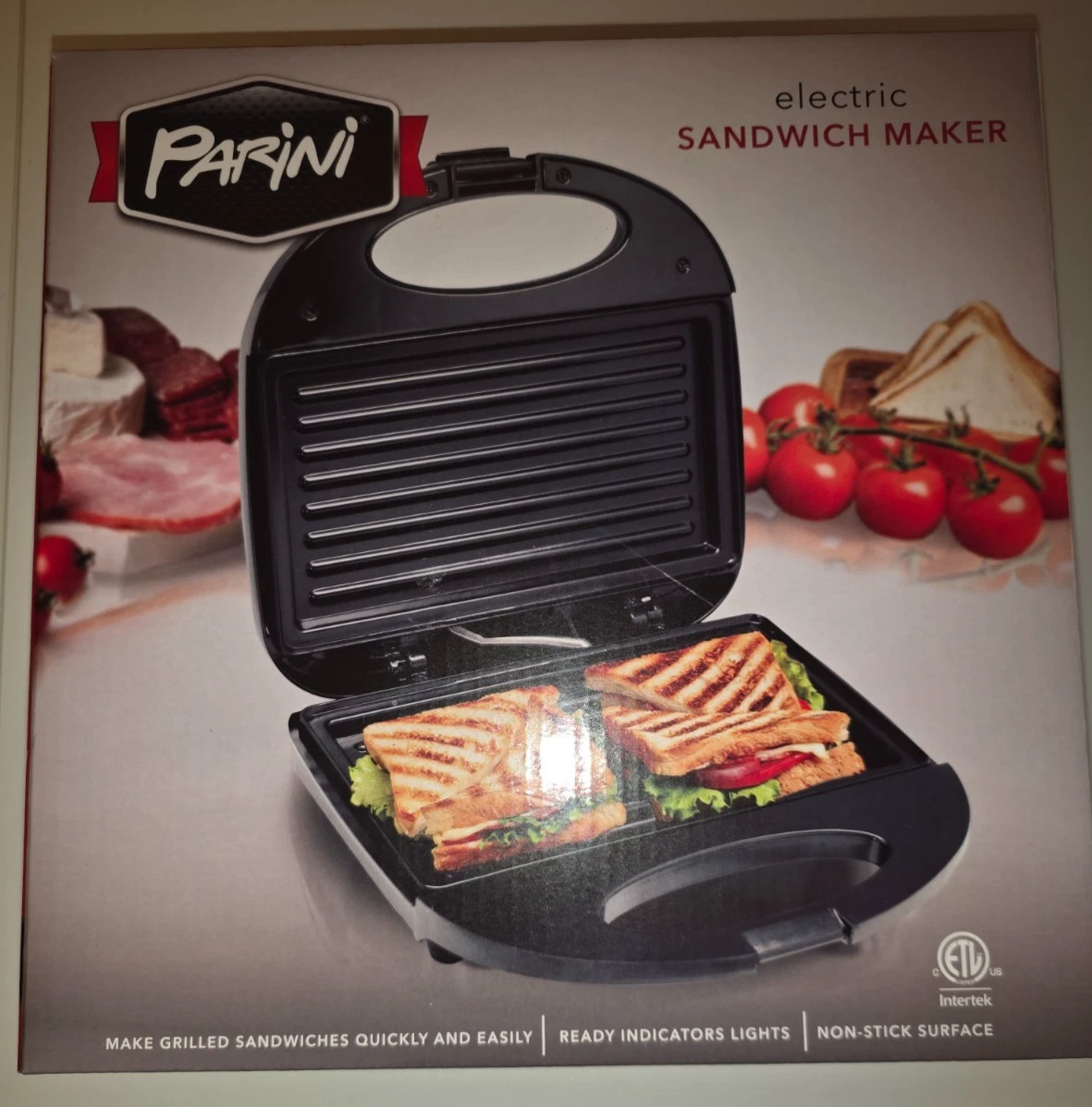 Parini Electric Sandwich Maker Grill Non Stick Surface