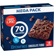 Fiber One 70 Calorie Brownies, Chocolate Fudge, Snack Bars, 18 Bars, 16 oz