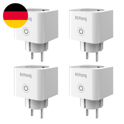 ROYOUNG WLAN Steckdose 4Er Pack Smart Home Plug 16A 2,4Ghz Mit Strommessung Komp