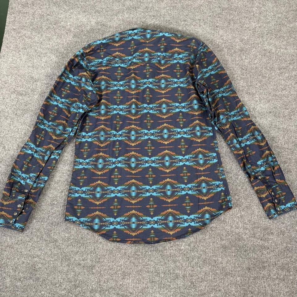 Roper Western Shirt Men XL Blue Aztec Southwestern Pearl Snap Rodeo Cowboy Ranch - Image 3 of 4