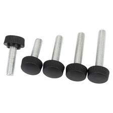 M4 Black Plastic Round Thumb Screw Hand Grip Knob Bolt Carbon Steel 10mm to 20mm