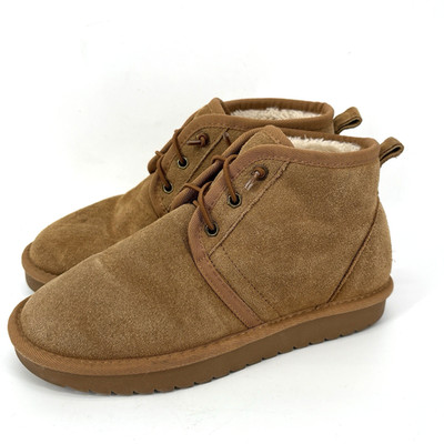 ASPEN HARPER Shearling Boots Womens 7.5 Tan Suede Lined Water Repellent