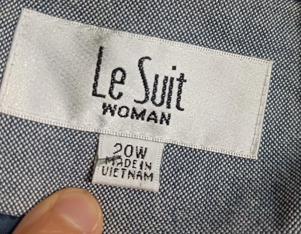 Abrigo Le Suit Mujer 20W Gris Azul Forrado Profesional Carrera Elegante Abotonable Foto 4 de 4