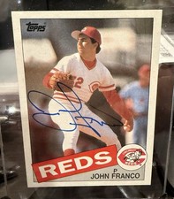 1985 Topps SIGNED John Franco RC AUTO #417 “MINT” REDS / METS BEAUTY ROOKIE AUTO