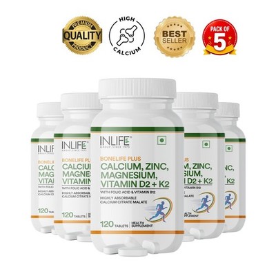 IN.LIFE Calcium Magnesium Zinc D3 K2 B12 600 Tablets