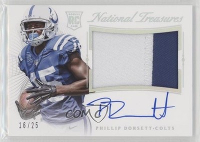 2015 Panini National Treasures Silver 16/25 Phillip Dorsett #RMSR-PD Auto RC 3c5