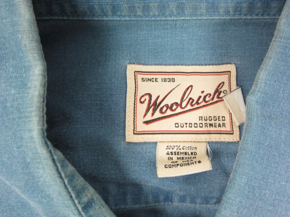 Vintage Woolrich Shirt Men Extra Large XL Blue Hunting Canvas Camping Safari - Image 3 of 4