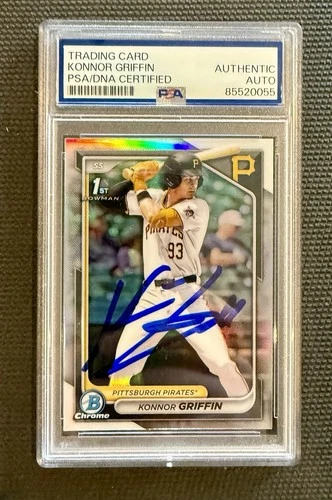 2024 Bowman Chrome BDC-22 - KONNOR GRIFFIN Rookie 1ST Refractor RC AUTO PSA Cert