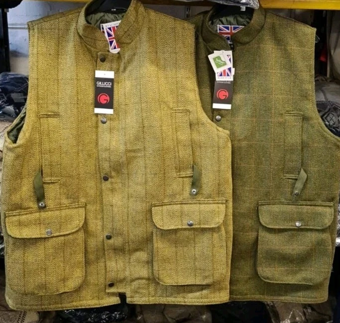 NEW DERBY TWEED WOOL BREATHABLE SHOOTING HUNTING WATERPROOF MENS BODYWARMER