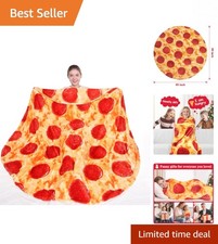 Cozy 60-Inch Pepperoni Pizza Throw Blanket - Perfect for Kids Adults