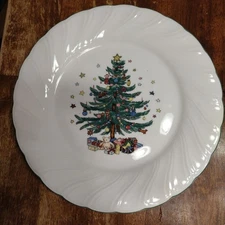 Vintage 90s Nikko Japan Happy Holidays 10.75” Dinner Plate Christmas Tree 