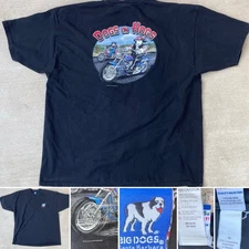 Vintage Big Dogs Dogs On Hogs c 1999 Biker Tee Dog 90s Y2K Size 3X XXL
