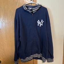 New York Yankees Blue Full Zip Sweatshirt Majestic Authentic Vintage 2XL