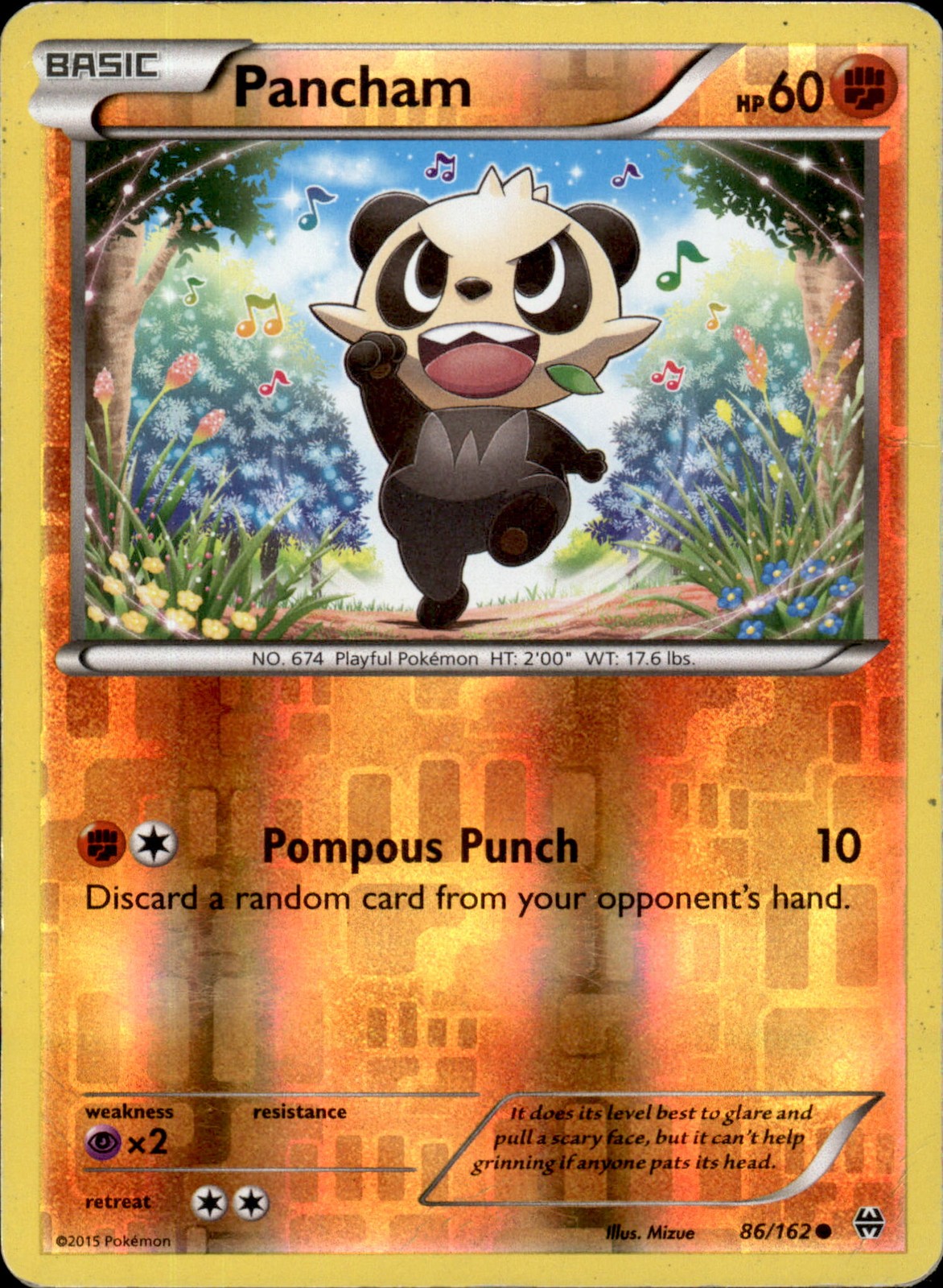 Pancham 86/162 Reverse Holo - Pokemon XY - BREAKthrough HP