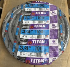 Southwire Titan Liquid Tight Flexible Conduit with PVC Jacket, 3/4in x 100ft,