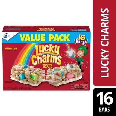 Lucky Charms Breakfast Cereal Treat Bars, Snack Bars, Value Pack, 16 ct