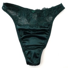 NEW Victoria's Secret VINTAGE Y2K Second Skin Satin Lace Thong Panty MEDIUM