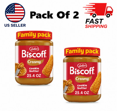 Lotus Biscoff Creamy Cookie Butter, Nut-Free Spread, 25.4oz, Value Sizer 2 Pack