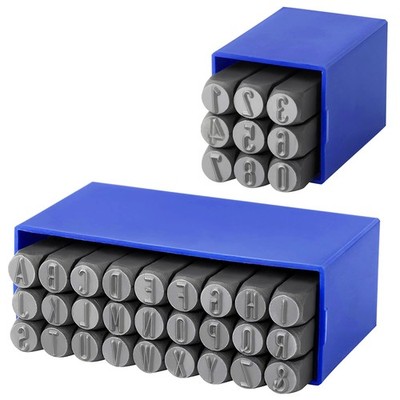 Number and Letter Stamp Set 1/4''6mm Spring Steels Stamping Kit A-Z & 0-9 36 P...