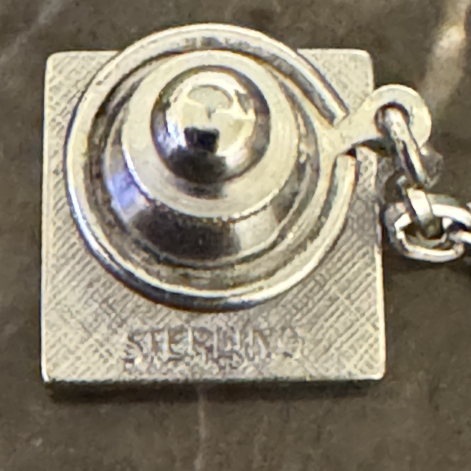 Sterling Silver Vintage Square Pin Tie Tack
