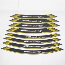 Liseret de jante Racing S2 concept avant et arrière jaune et noir W20J006 pour