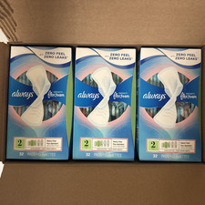 3 Pack Always Infinity Feminine Pads, Size 2 Heavy, wings, Unscented 32ct  each