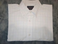 Vintage Brioni White Blue Check Long Sleeve Button-Up Shirt w/ Pockets Men's L