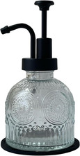 Vintage Soap Dispenser for Bathroom,Glass Kitchen Soap Dispenser with Pump,Farmh