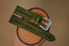 Handmade green PAM Officine Panerai strap Italy flag size 24/22 or any size 