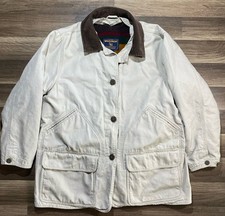 Woolrich Jacket Women s Large Barn Coat Chore Fleece Blanket Lined Stone Khaki