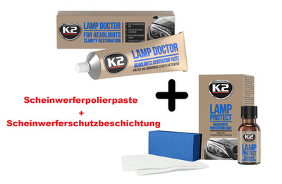 K2 Scheinwerfer Aufbereitung Set - Scheinwerfer Politur + Scheinwerferschutz