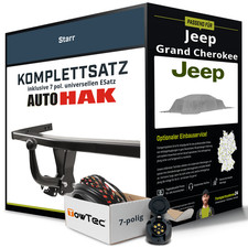 Anhängerkupplung starr für JEEP Grand Cherokee +E-Satz (AHK+ES) NEU