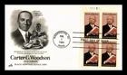 US COVER CARTER G WOODSON BLACK HERITAGE SERIES FDC PLATE BLOCK ARTCRAFT