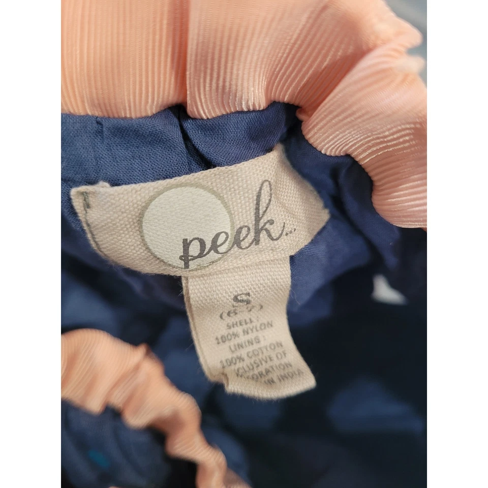 Peek Girls Blue Tulle Polka Dot Skirt Peach Ribbon Waist Size Small #5 - Image 3 of 4