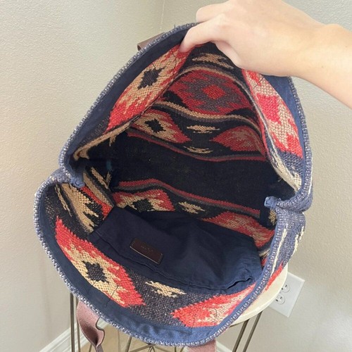 Borsa J. Jill Southwestern jacquard tessuto stampa azteca lana juta pelle - Foto 6 di 8