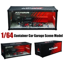 Diorama 1/64 Container Car Garage Model LED Lighting City Scene Building Model