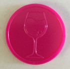 DRINK TOKENS PLASTIC WINE PINK - BAG OF 100 - WEDDING BAR PARTY EVENT