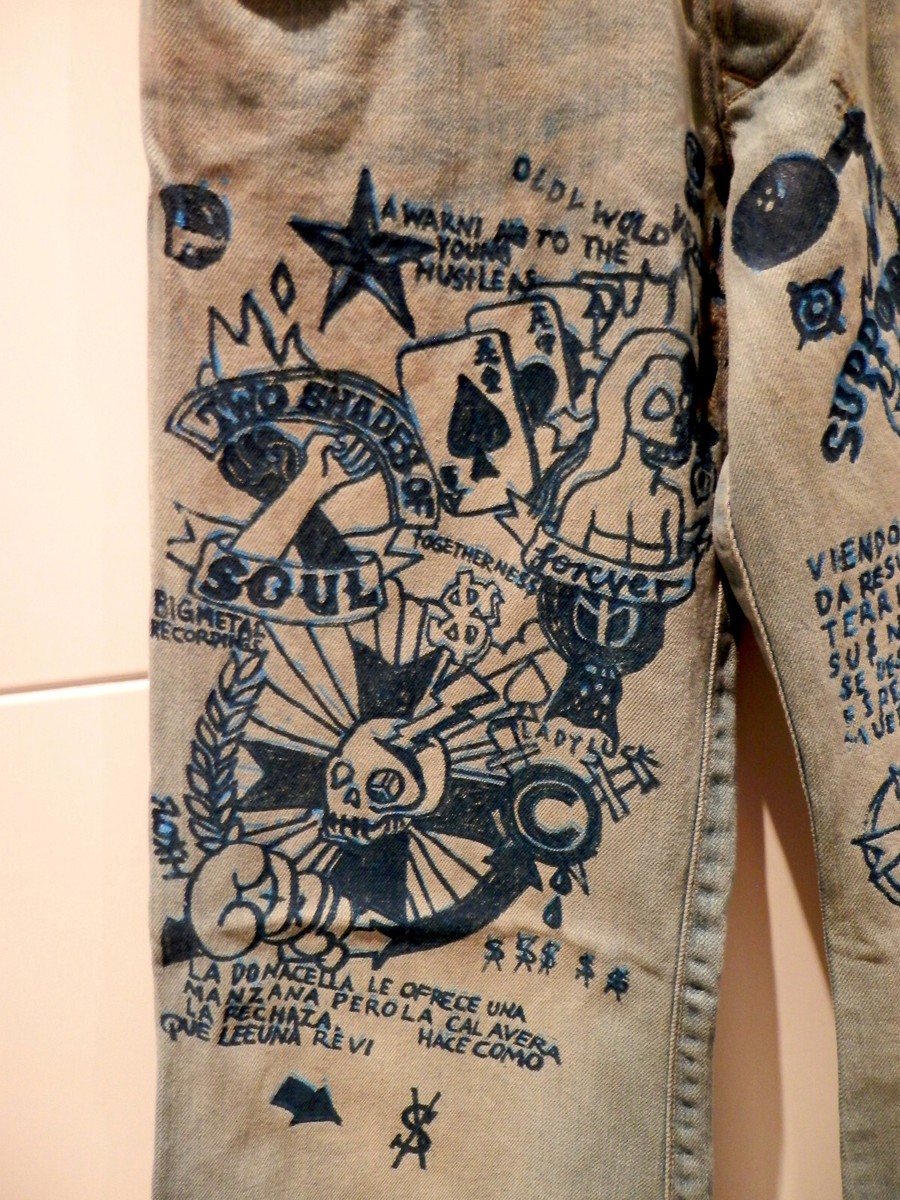 TSUBI FADED BLUE BAGGY COTTON DENIM JEANS WITH BLUE DETAIL