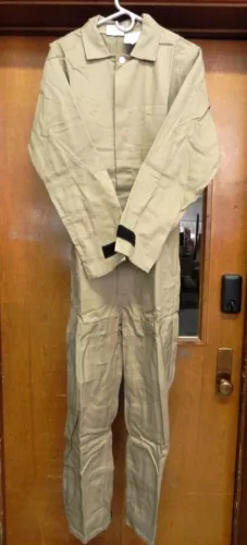 Khaki Cotton Coverall Hook Loop Wrst/Ank Button Closure C08720 HR