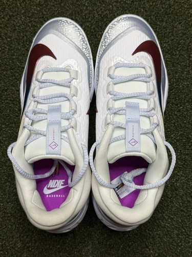 Nike Air Alpha Huarache Elite 4 Low Cleats White Hyper Violet FD2745 106 Sz 7 - Picture 5 of 10