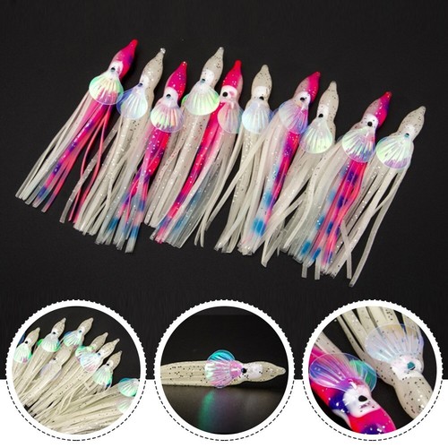 Lot De 25 Leurres Souples Pieuvre/calmar Pour Pêche En Mer - Tailles 5-10cm, Avec Jupe, Pour Gros Poissons