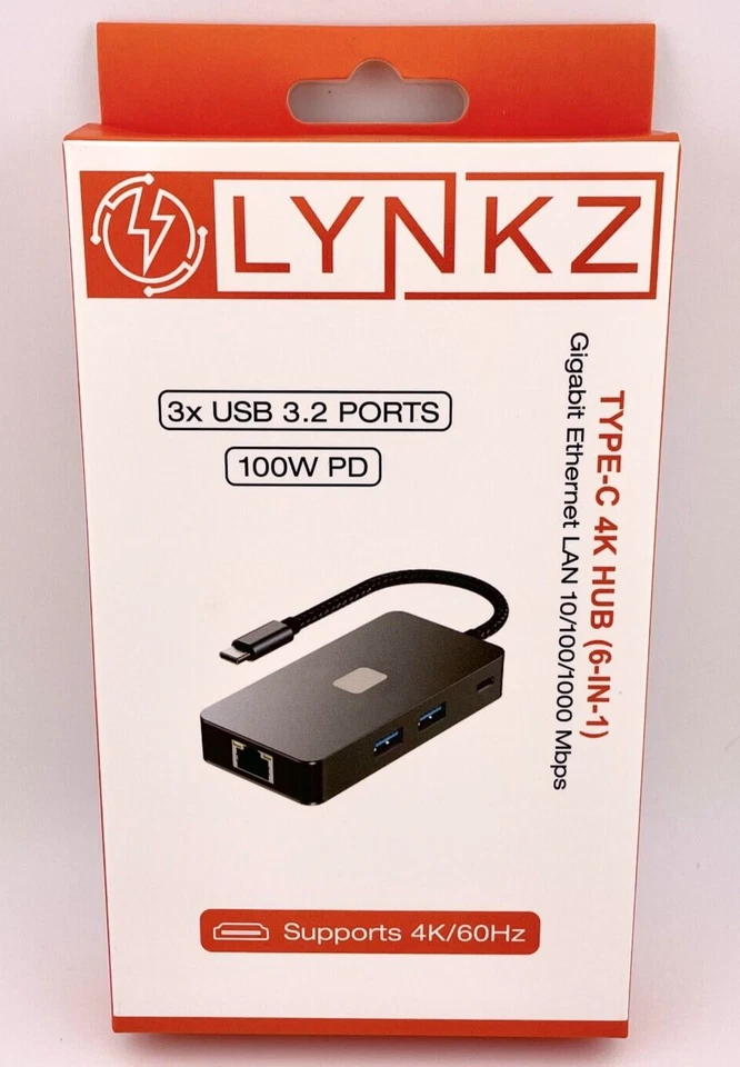 6-in-1 USB-C Hub: 3x USB 3.2 Ports/Gigabit Ethernet/ 4K HDMI @ 60Hz/ 100W PD - Image 4 of 4