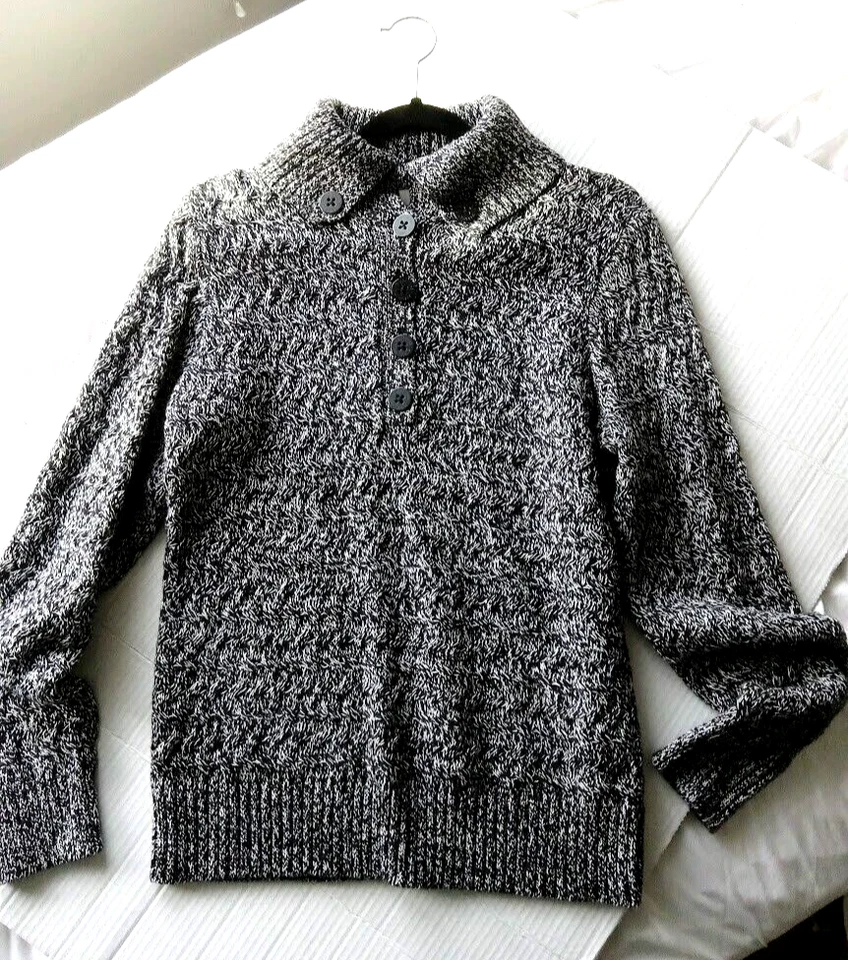 Suéter Pullover Clásico Tejido Liz Claiborne Con Cuello Gris Oscuro Talla L Foto 2 de 4