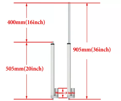 12V 700N 15mm / s Elektryczny napęd liniowy Siłownik liniowy Silnik liniowy 50-1300mm - Zdjęcie 45 z 47