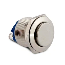 Silver 12V DC Waterproof Metal Circle Flat Push Button Momentary Horn Switch Car