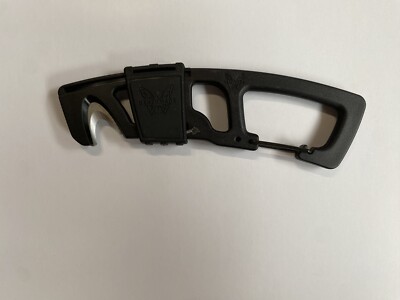 Benchmade 9CB-BLK Rescue Hook Strap Cutter with Carabiner, Black - 9 CB-BLK
